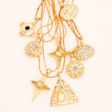 Amor Grace｜Mysticism Pendant Series Titanium Steel Gold-plated Accessories Copper Gold-plated Custom Pendant Necklace* Price for 6 necklaces
