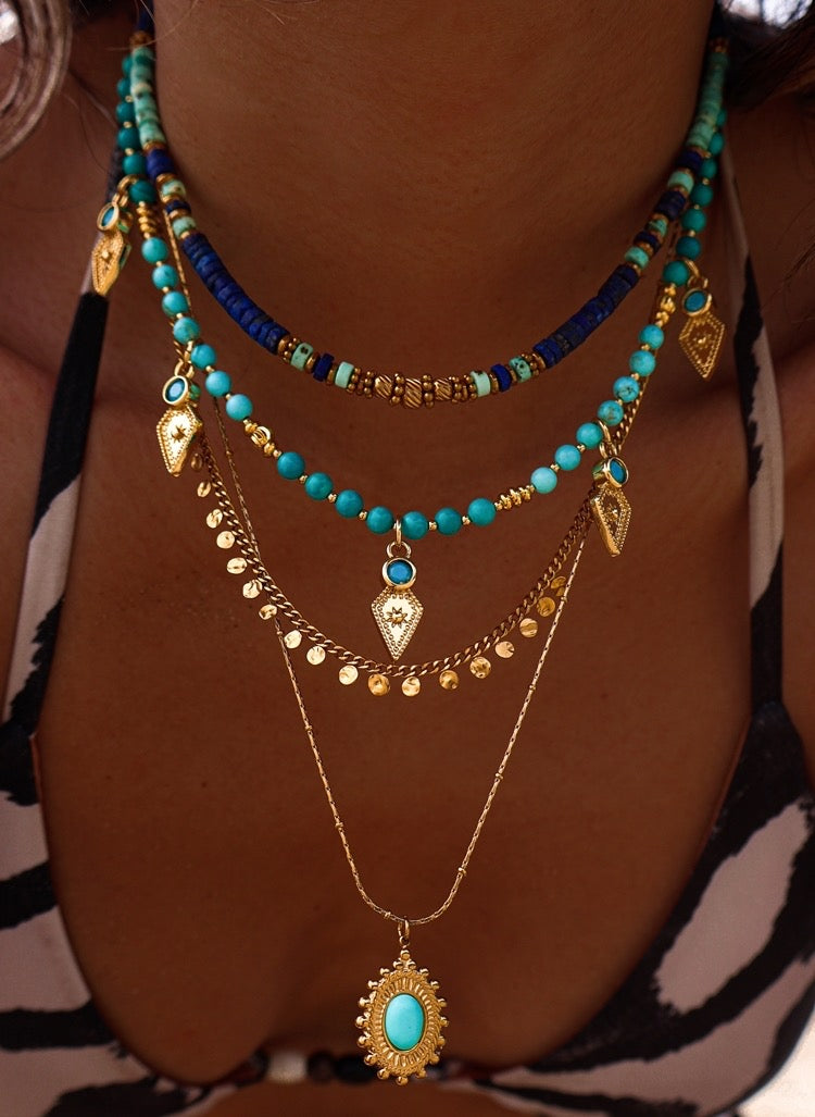 Amor Grace｜“Gypsy Lapis Lazuli ”Turquoise Custom Beaded Necklace