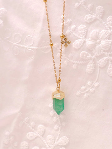 Green Strawberry Crystal Necklace