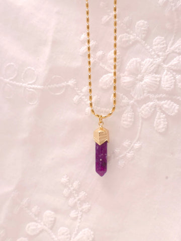 Purple Nebula Crystal Necklace