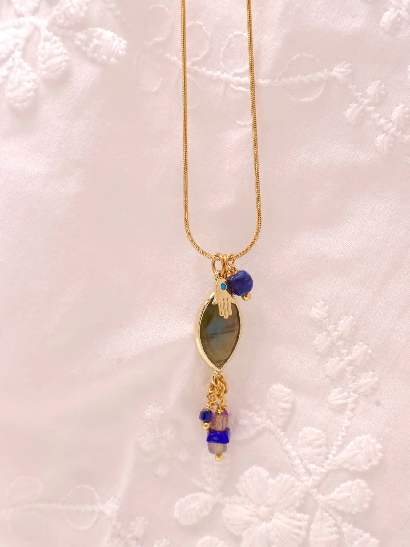 Labradorite Long Pendant Necklace