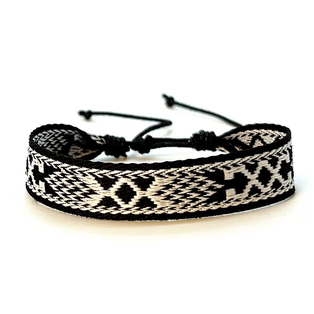 Bohemian couple bracelets, braided fabric bracelets