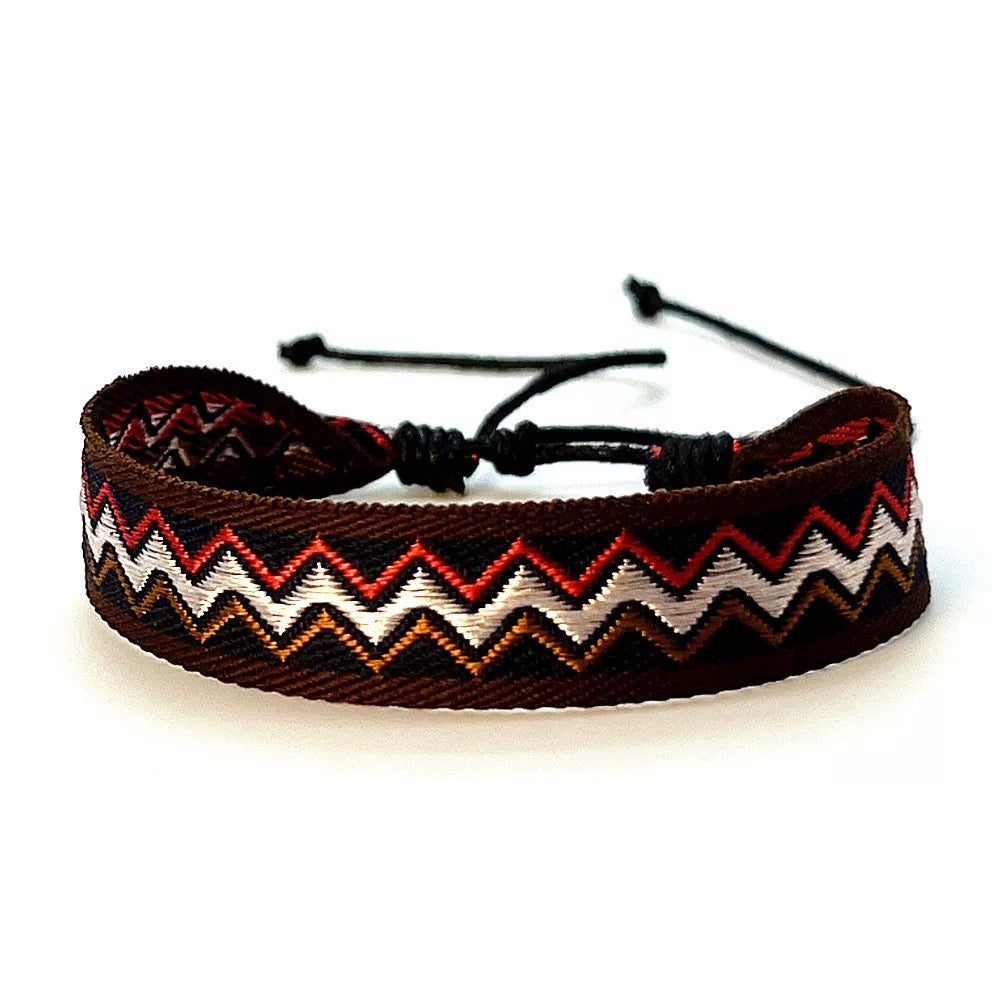 Bohemian couple bracelets, braided fabric bracelets