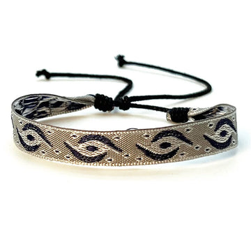 Bohemian couple bracelets, braided fabric bracelets